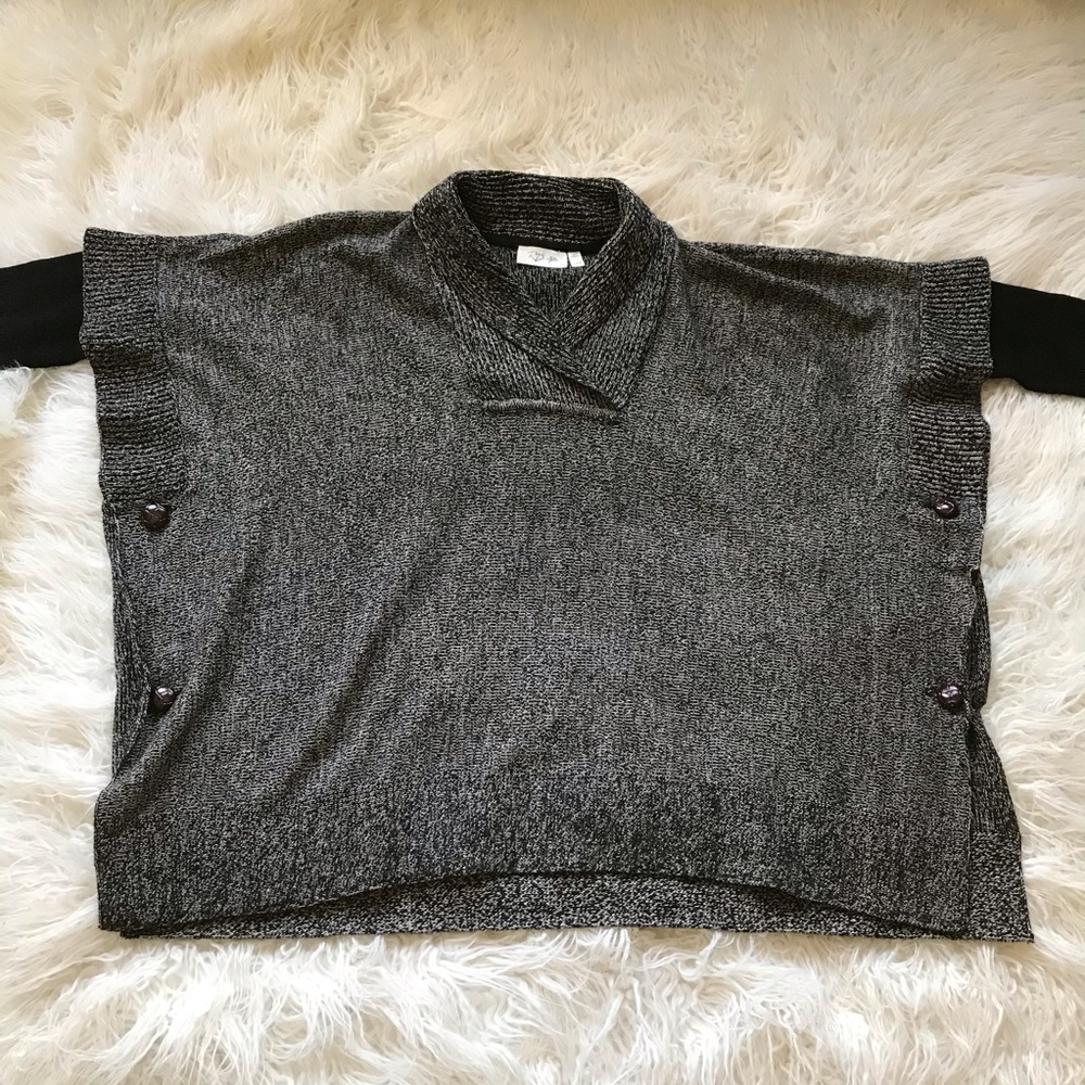 RD STYLE‎ MARLED SHAWL PONCHO OVERSIZED BOX SWEATER